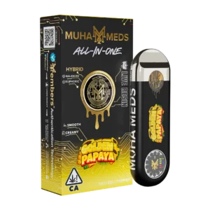 "Golden Papaya 1g disposable vape pen – premium hybrid cannabis cartridge with smooth flavor and long-lasting effects"
