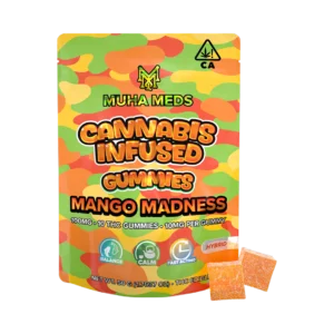 Mango Madness Muha Meds 1000mg hybrid disposable vape with tropical mango flavor and smooth balanced effects