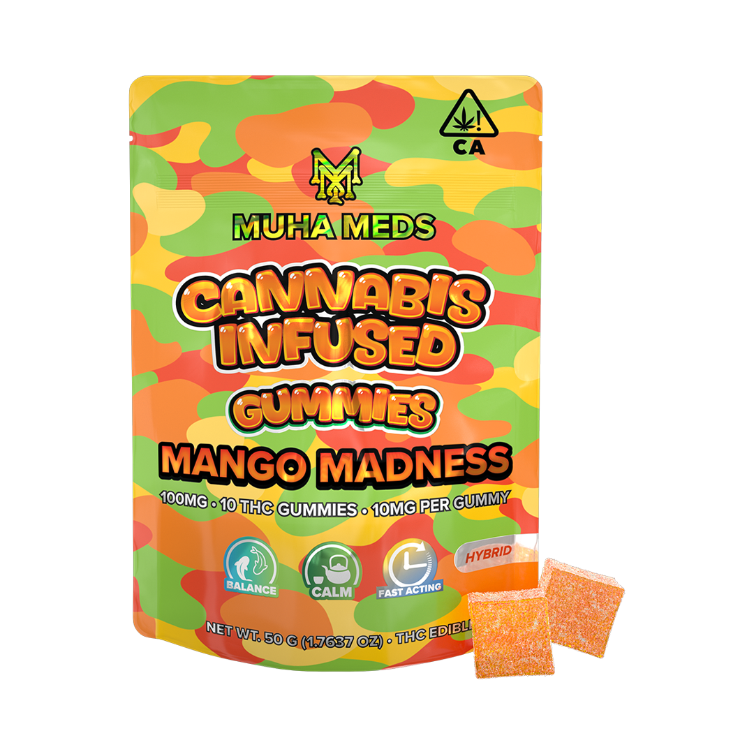 Mango Madness – Muha Meds 1000mg Hybrid Disposable Vape Mango Madness Muha Meds 1000mg hybrid disposable vape with tropical mango flavor and smooth balanced effects